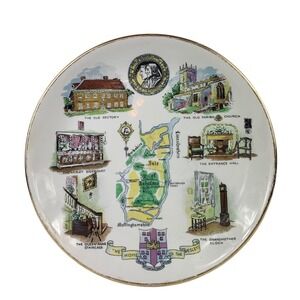 Royal Winton Potteries Home of the Wesleys England Collector 8" Plate Gold Trim